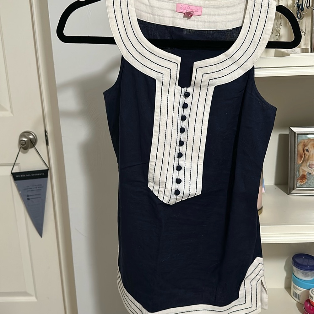Lilly Pulitzer 0 VGUC linen/cotton sleeveless tunic